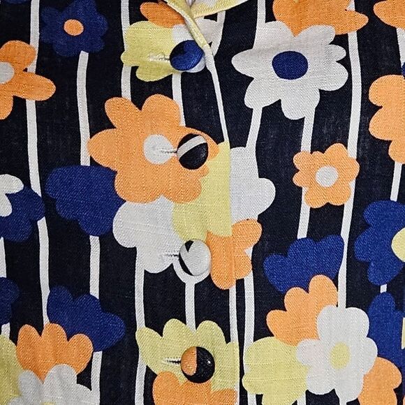 Modcloth Genuine Genius Bold Floral Print Linen Blend V-Neck Halter Jumpsuit - Picture 6 of 16